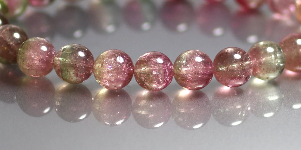 高品質]ウォーターメロントルマリンブレスレット（約8mm玉） - 埼玉県