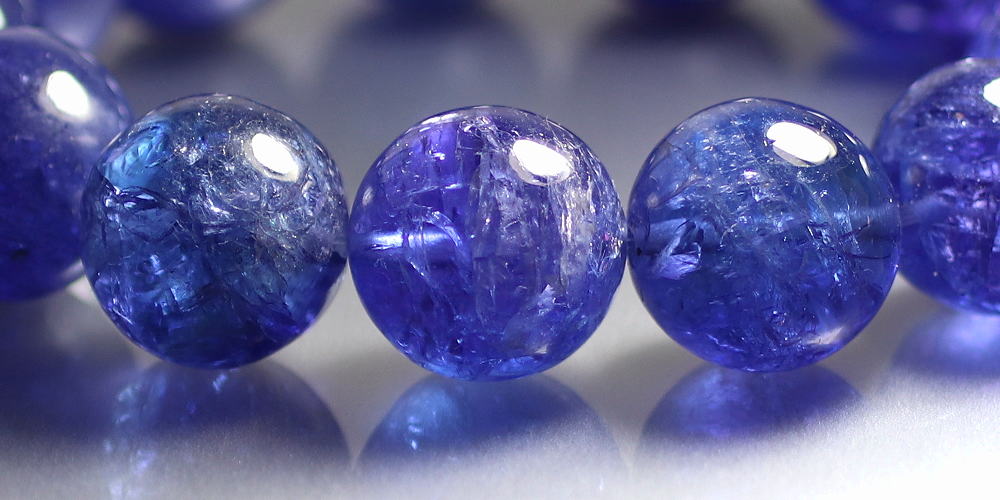 トップクォリティ]宝石質タンザナイトブレスレット（圧巻の約16mm大玉