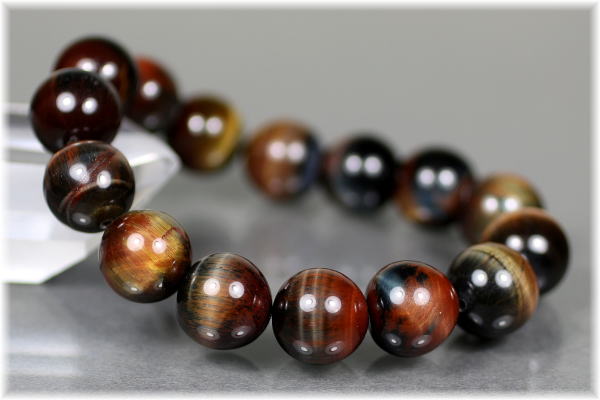 希少]トリカラータイガーアイブレスレット（約14mm玉） - 埼玉県吉川市