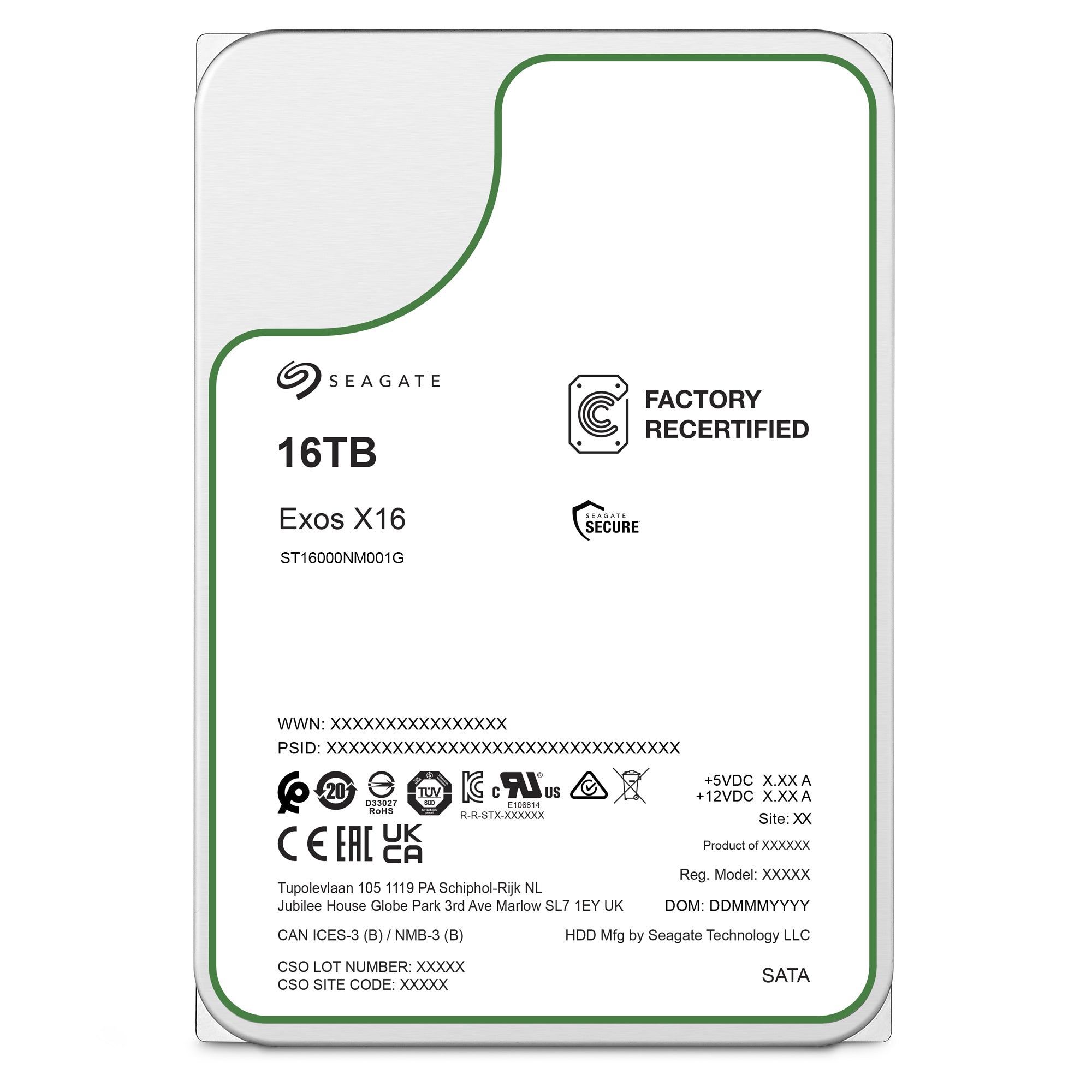 Seagate Exos X ST16000NM001G 整備済み 16TB HDD｜3.5インチ サーバー