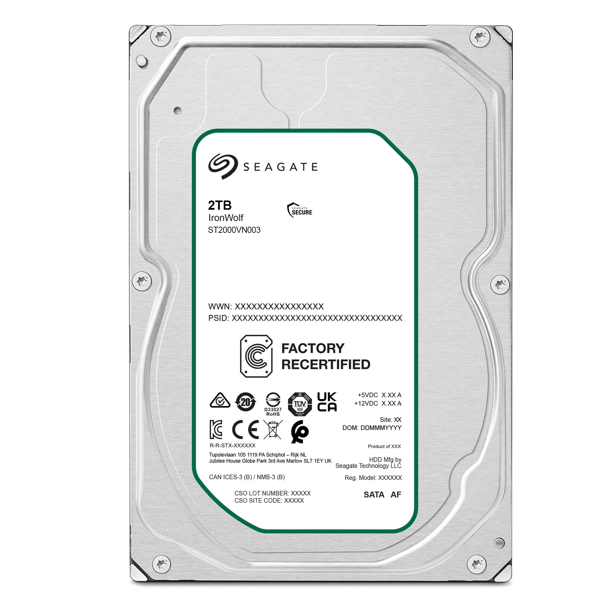 Seagate IronWolf ST2000VN003 整備済み 2TB HDD｜3.5インチ NAS用・24
