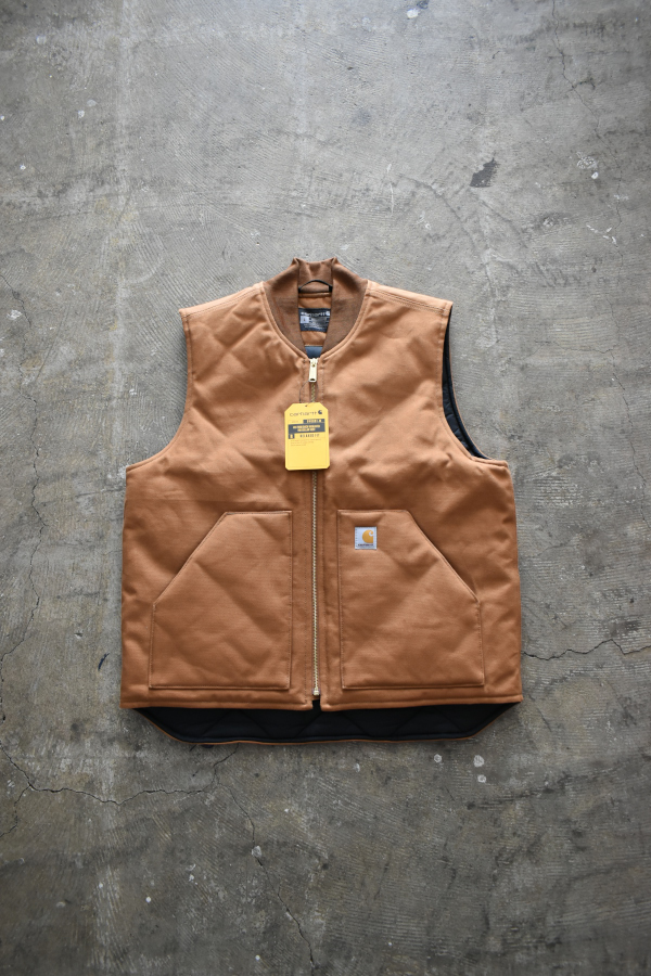 NEW] Carhartt V01 firm duck insulated rib collar vest [BROWN]