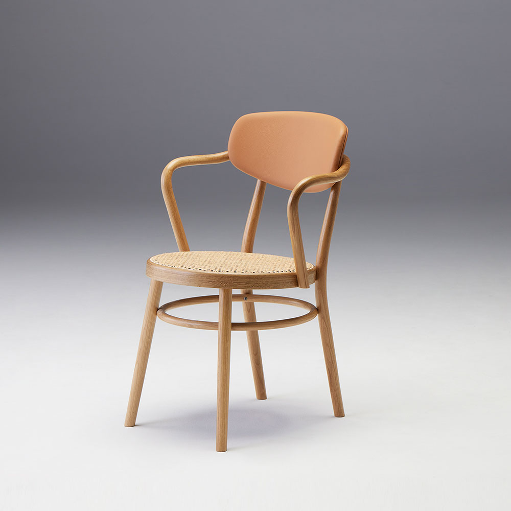 秋田木工 ダイニングチェア「AC-2」 ナラ材ホワイトオーク色（艶消し