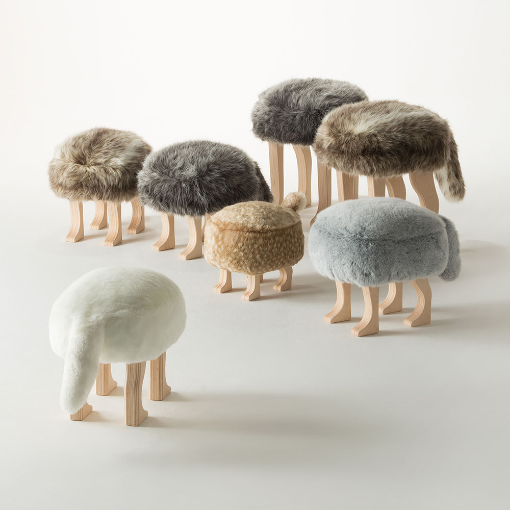 匠工芸 スツール「アニマルスツール」フォックスグレー Sサイズ【受注