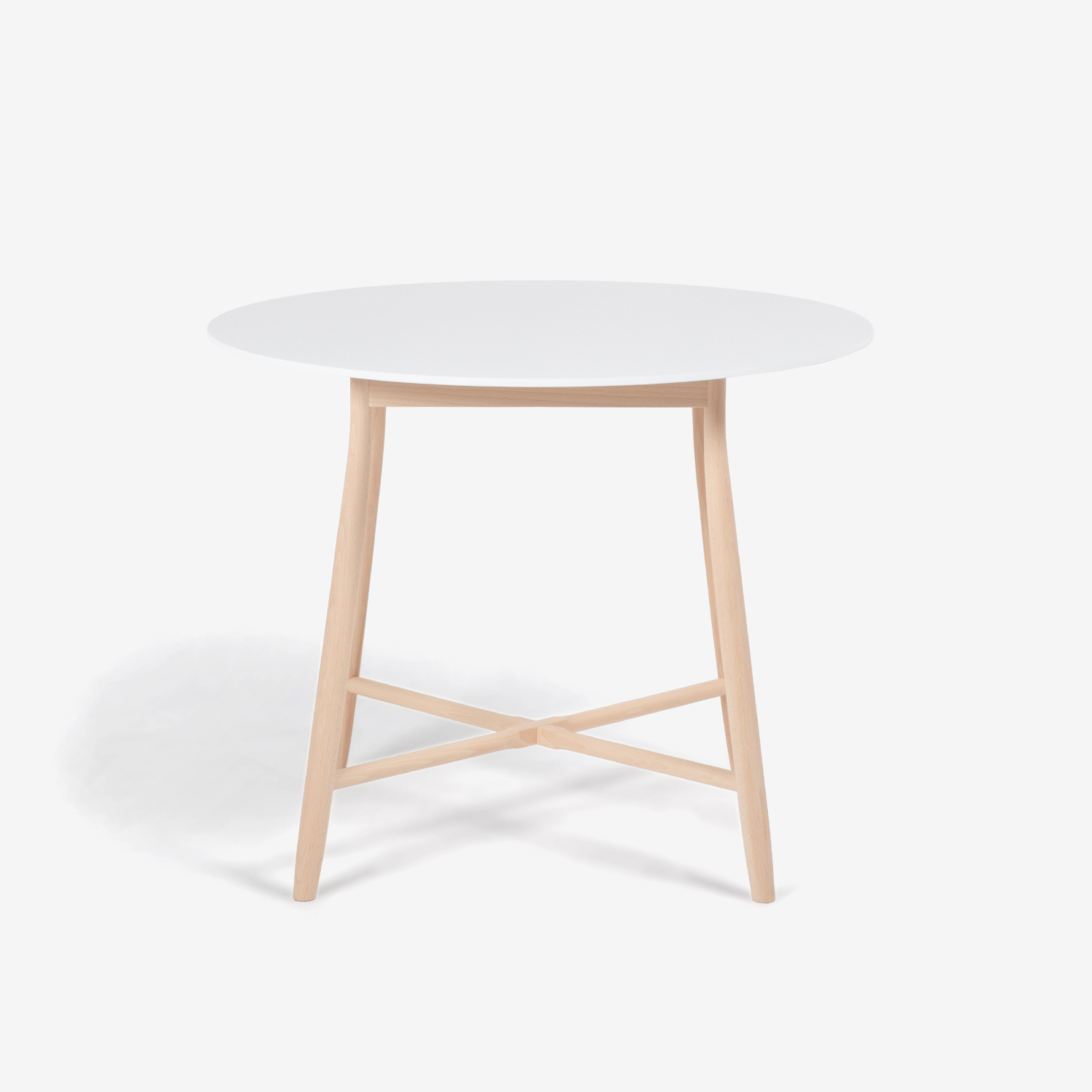 秋田木工 ダイニングテーブル（丸）「209EB」 ブナ材EBホワイト色