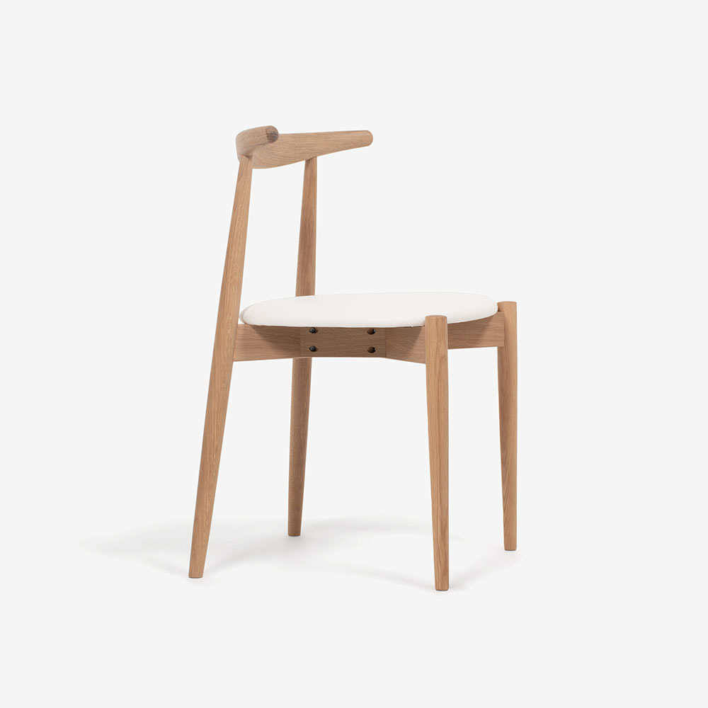 秋田木工 ダイニングチェア「No.0808」ナラ材 白木塗装 PVCIV2