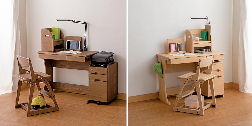 小島工芸 学習デスク「90ポライト」幅90cm ヒノキ材 全2色 デスク