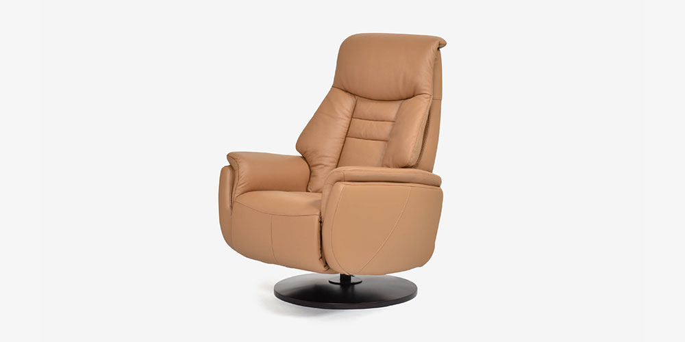 電動リクライニングチェア「ルージアKD SD-455B」半革 #M-02 キャメル