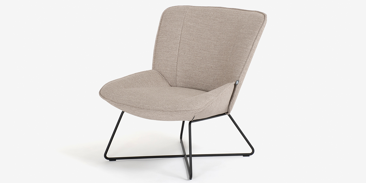 ROLF BENZ（ロルフベンツ）アームチェア「383」布グレーベージュ色