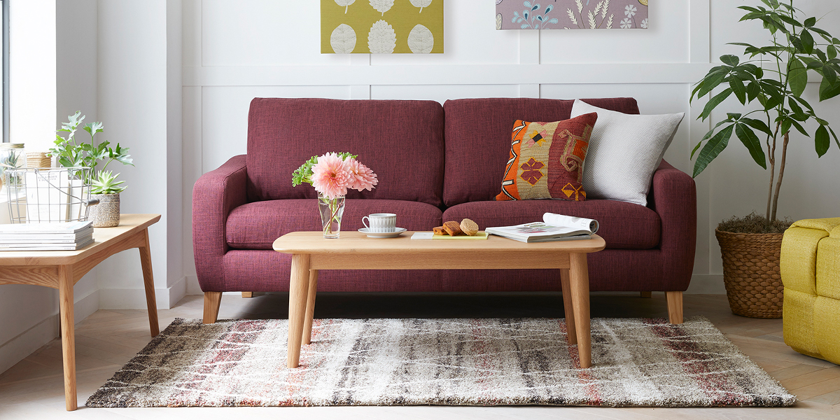 センターテーブル「シネマ2」レッドオーク材 ホワイトオーク色 全3