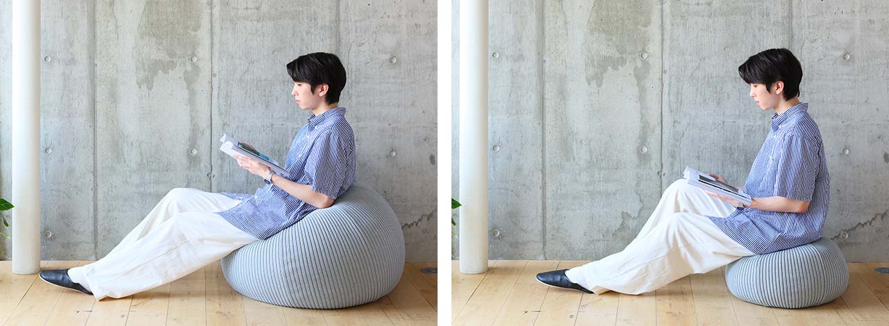 MINI PUUF MELANGE Asian blue｜1人掛け｜IDEE SHOP Online