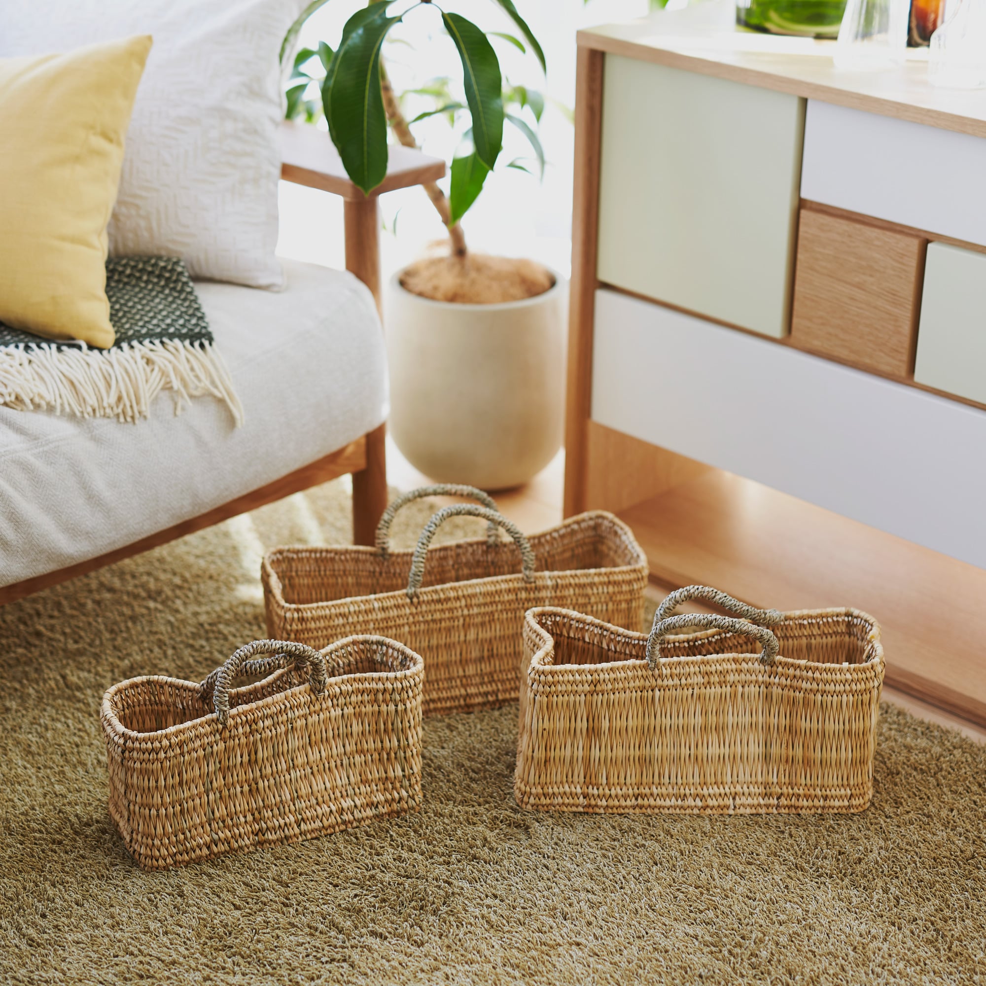 Strawbasket 浅型 L｜バスケット・収納｜IDEE SHOP Online