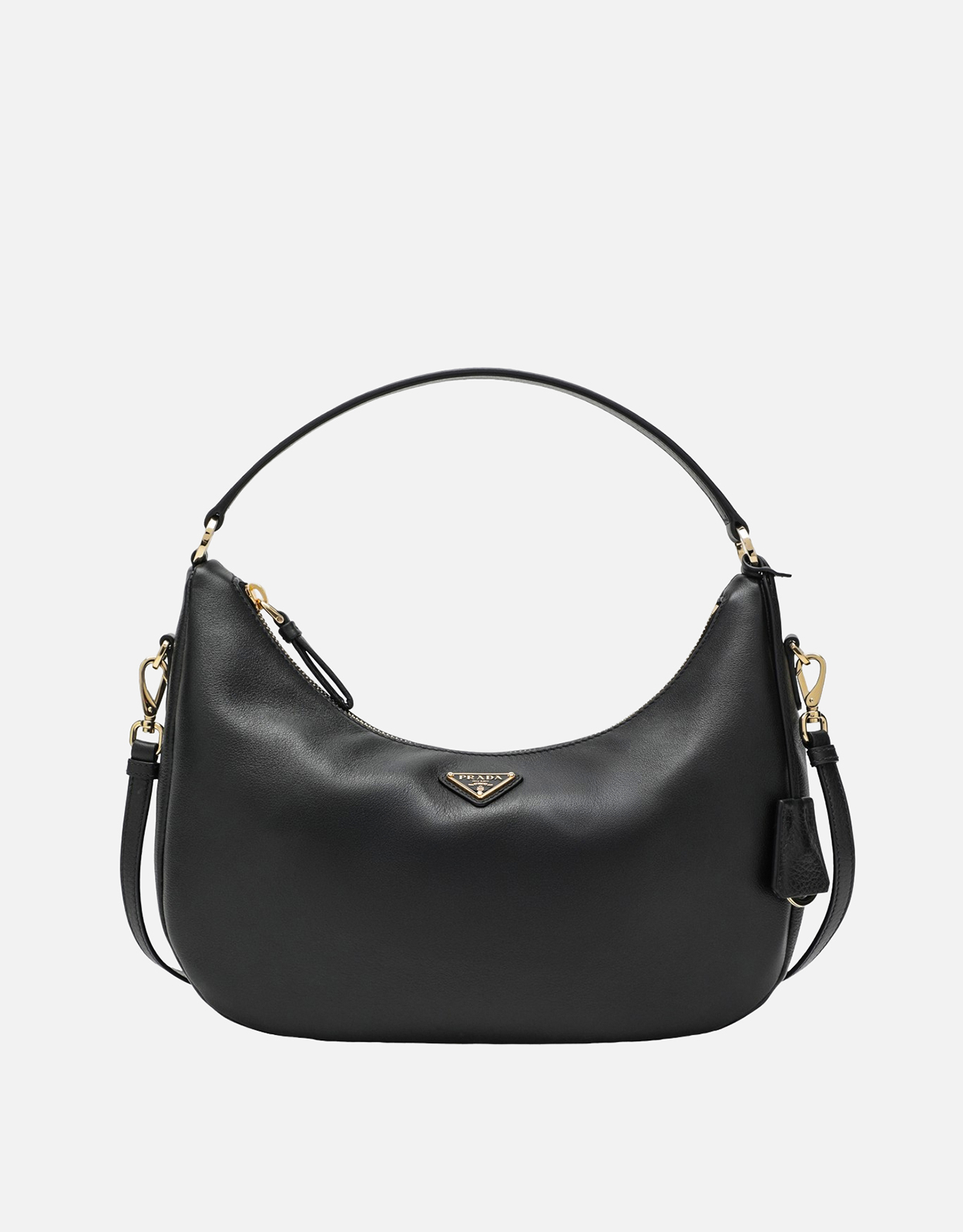 Prada ブラックレザーショルダーバッグ (すべての新品) IFCHIC.COM