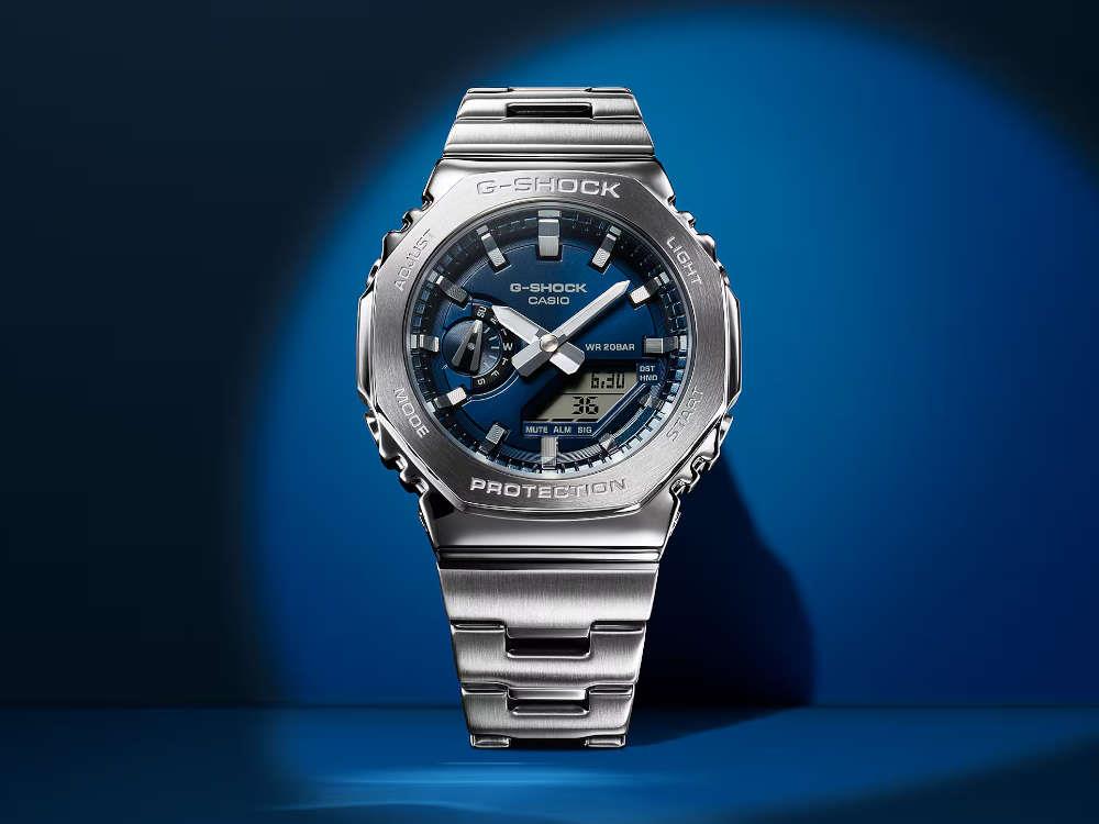 G-SHOCK Casio G-Steel Quartz Watch, Blue, 49.3mm × 44.4mm, GM