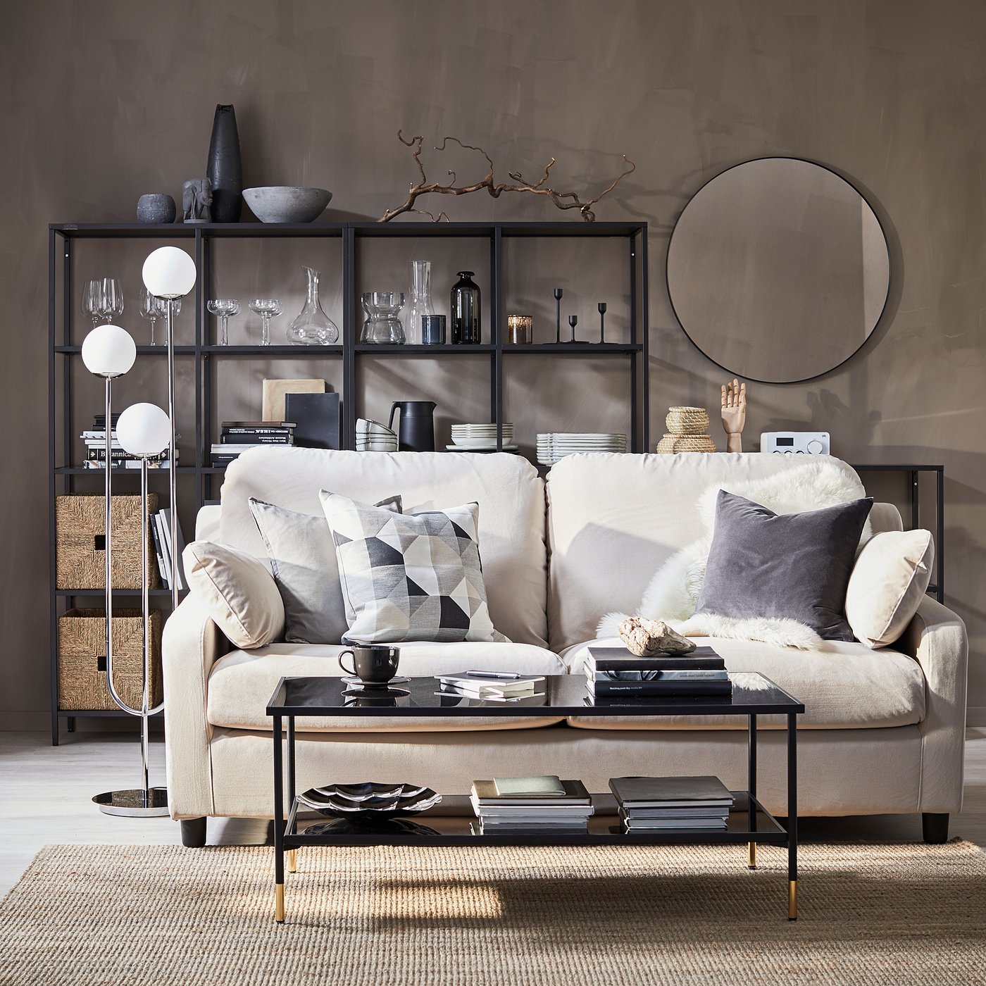 SIMRISHAMN スィムリスハムン フロアランプ, クロムメッキ/オパール