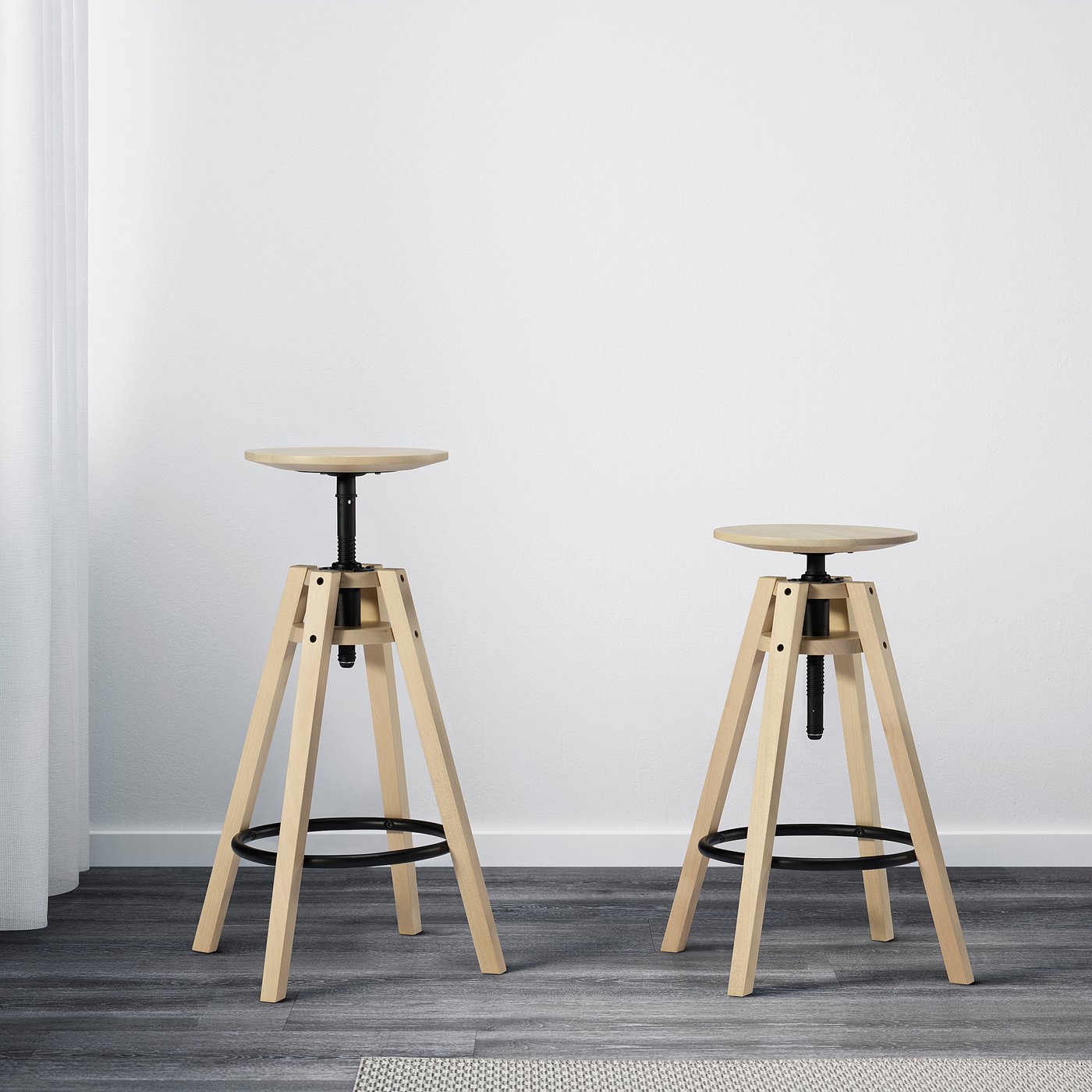 DALFRED bar stool, birch, 243/4-291/8