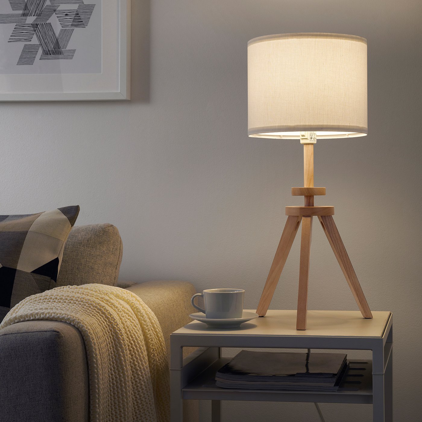 LAUTERS table lamp, ash/white - IKEA