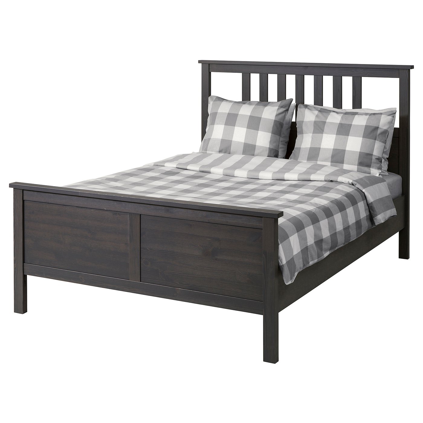 HEMNES Bed frame, dark gray stained, Full/Double - IKEA