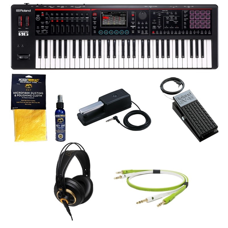 Roland FANTOM-06 鍵盤堂プレミアム・セット【オヤイデケーブル・AKG