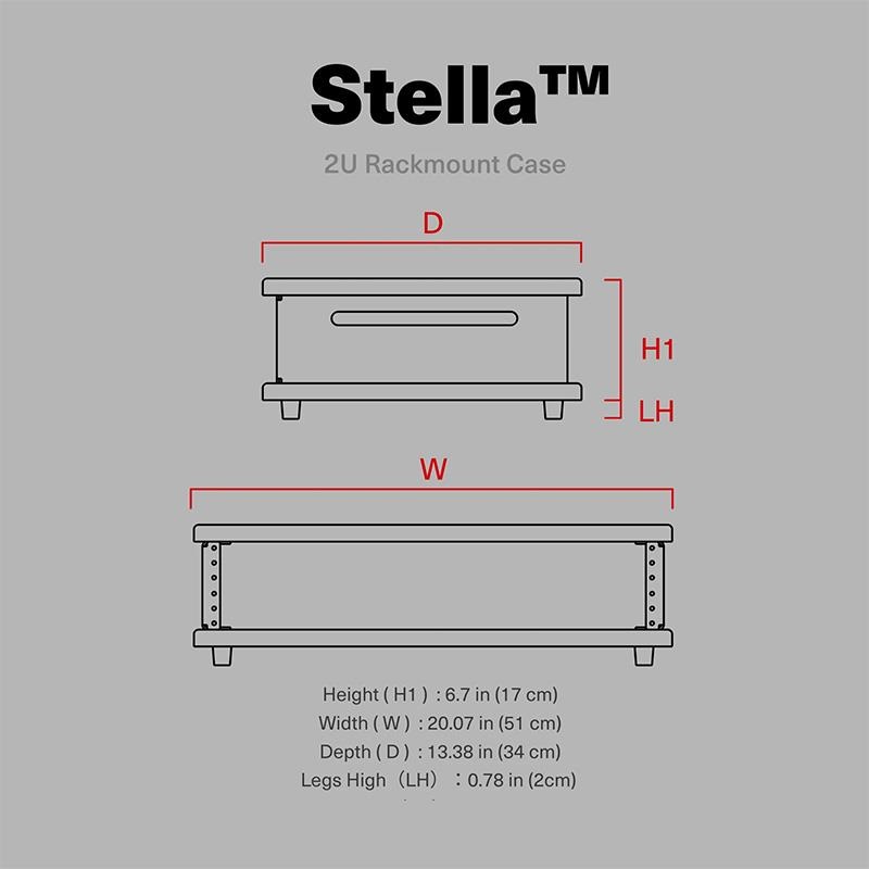 Wavebone Stella Portable Rack Case-2U Walnut (ウェーブボーン