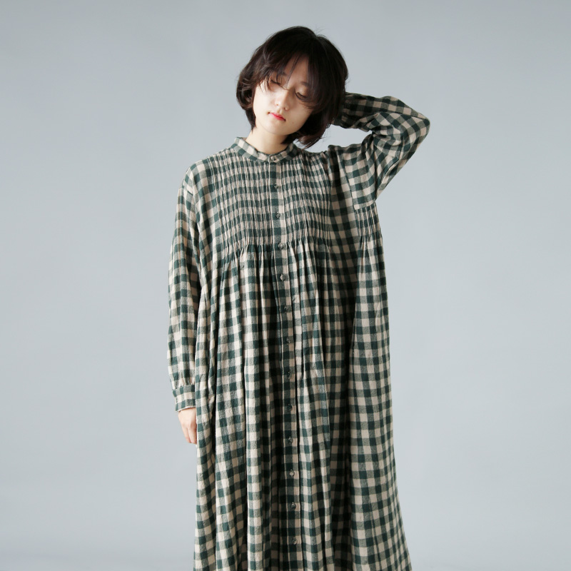 maison de soil(メゾン ド ソイル)ボイルド ウール ビッグ ギンガム