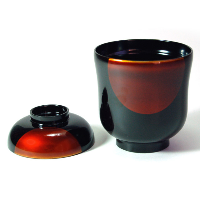 小吸物椀 日月白檀 漆塗り 12-00704 漆器の井助