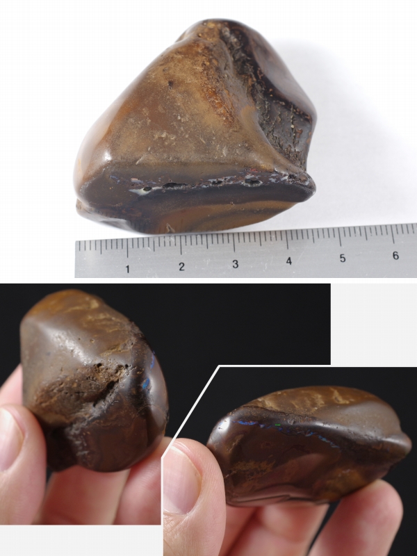 ボルダーオパール原石磨き 68g 天然石販売 名取貴石 天然石・国産