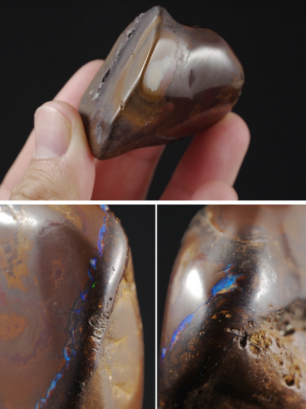 ボルダーオパール原石磨き 68g 天然石販売 名取貴石 天然石・国産