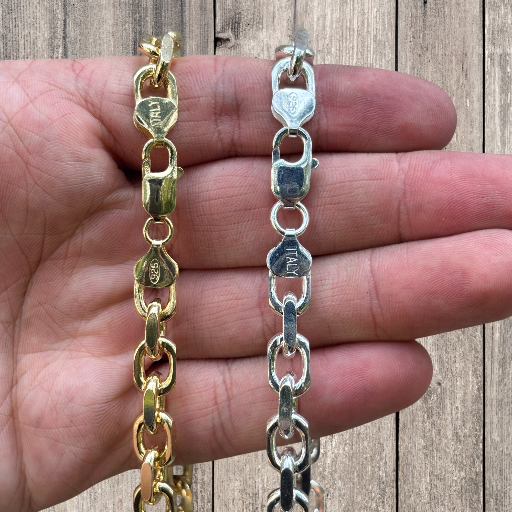 925 Sterling Silver 8mm Anchor Cable Chain Necklace – ITALIA Chains