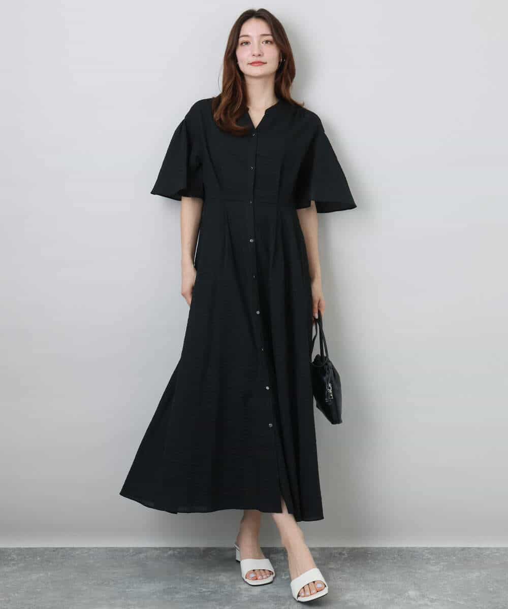 キーネックコットンワンピース/洗える(ワンピース) | MK MICHEL KLEIN