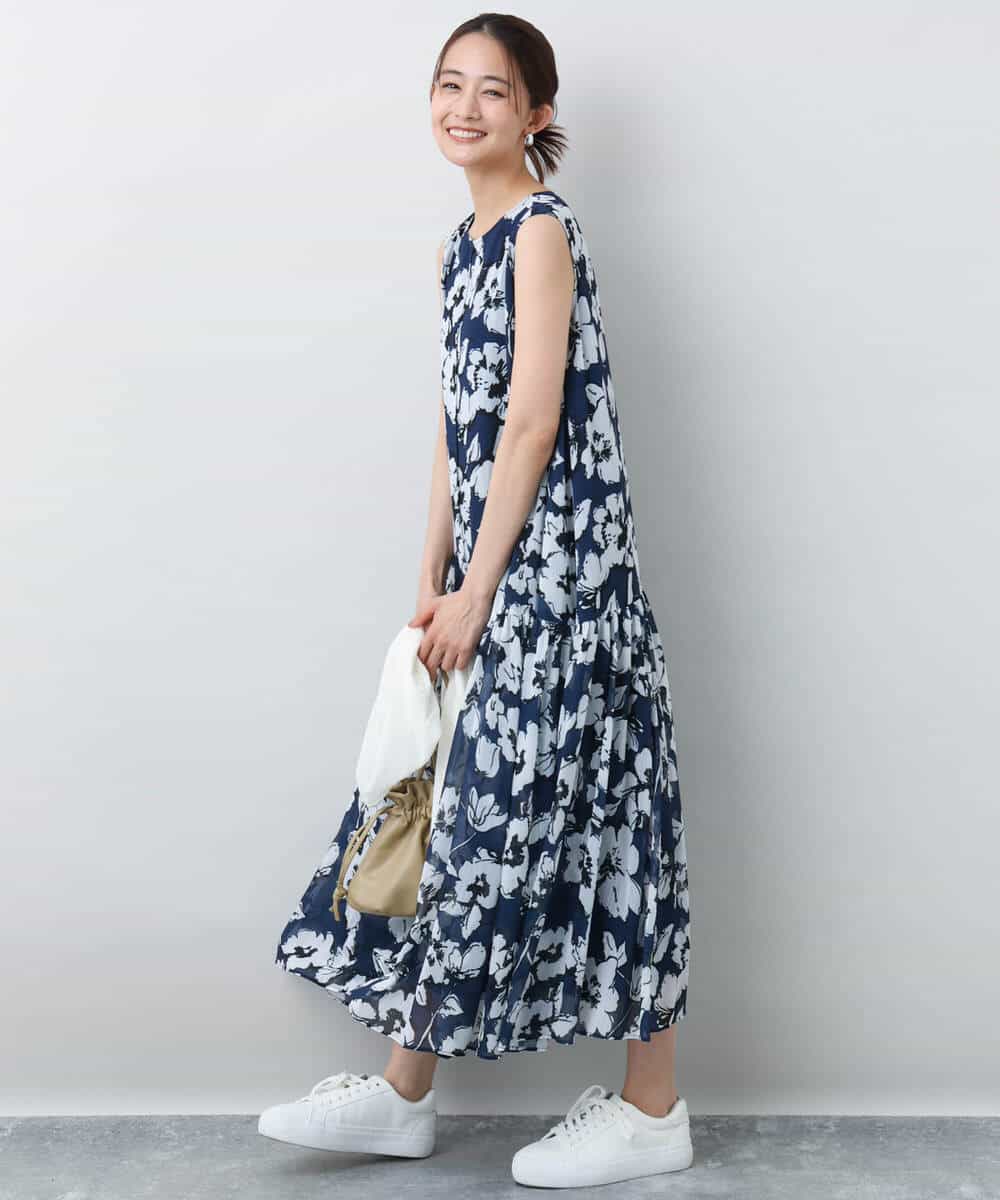 花柄ティアードワンピース/洗える(ワンピース) | MK MICHEL KLEIN(MK