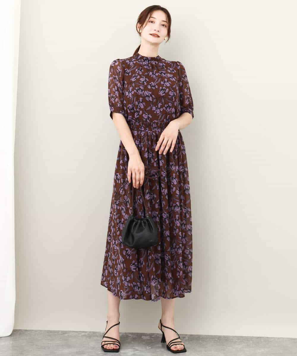 モダンフラワープリントブラウス/洗える(ブラウス・シャツ) | MK