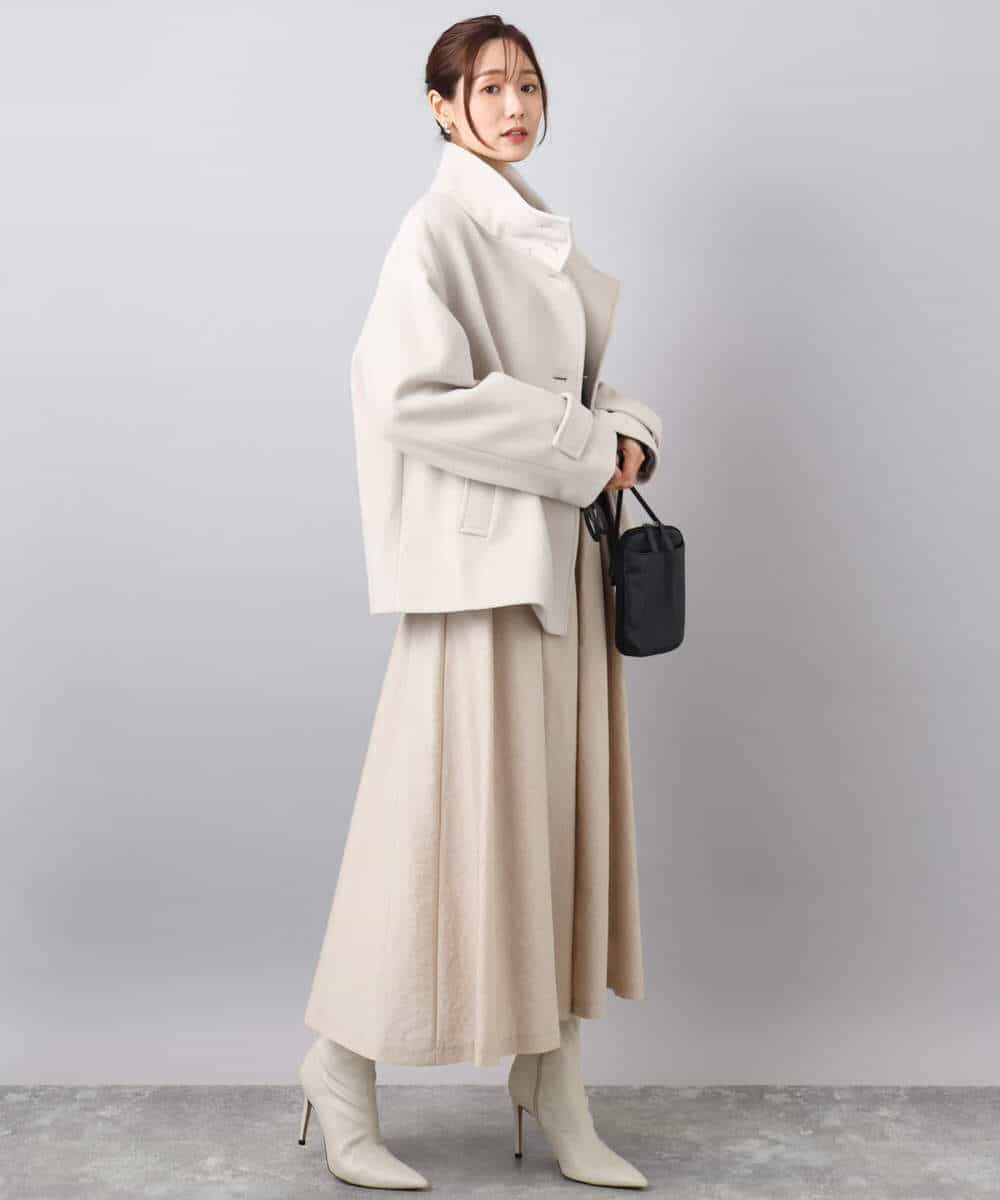 超軽量]エアリアルウール スタンドカラーショートコート(その他の