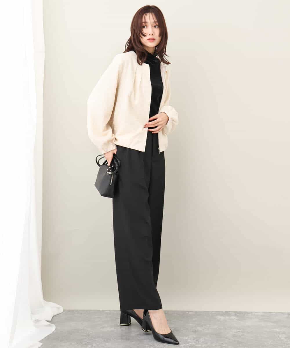 ふくれジャガードノーカラーブルゾン/洗える(その他のコート・ブルゾン