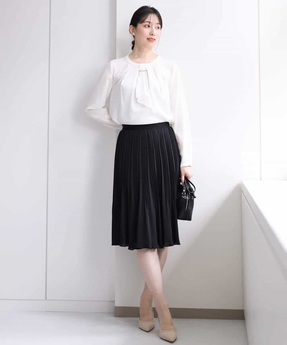 リバーシブルシフォンプリーツスカート/洗える(ひざ丈スカート) | MK