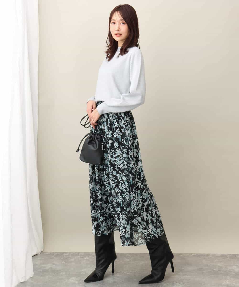 花柄シフォンスカート/洗える(ロング・マキシ丈スカート) | MK MICHEL