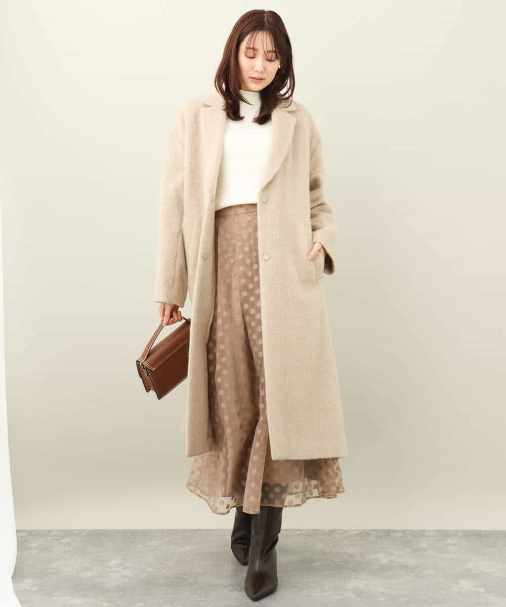 モヘヤループカットシャギー ロングチェスターコート(チェスターコート