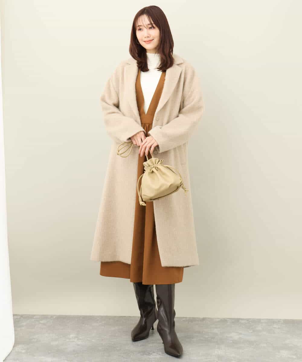 モヘヤループカットシャギー ロングチェスターコート(チェスターコート