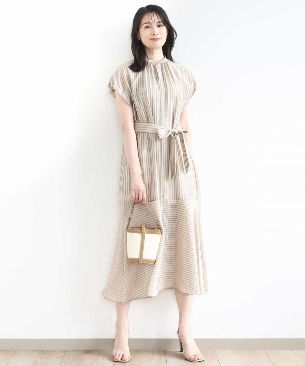 シアードビーストライプワンピース/洗える/WEB限定(ワンピース