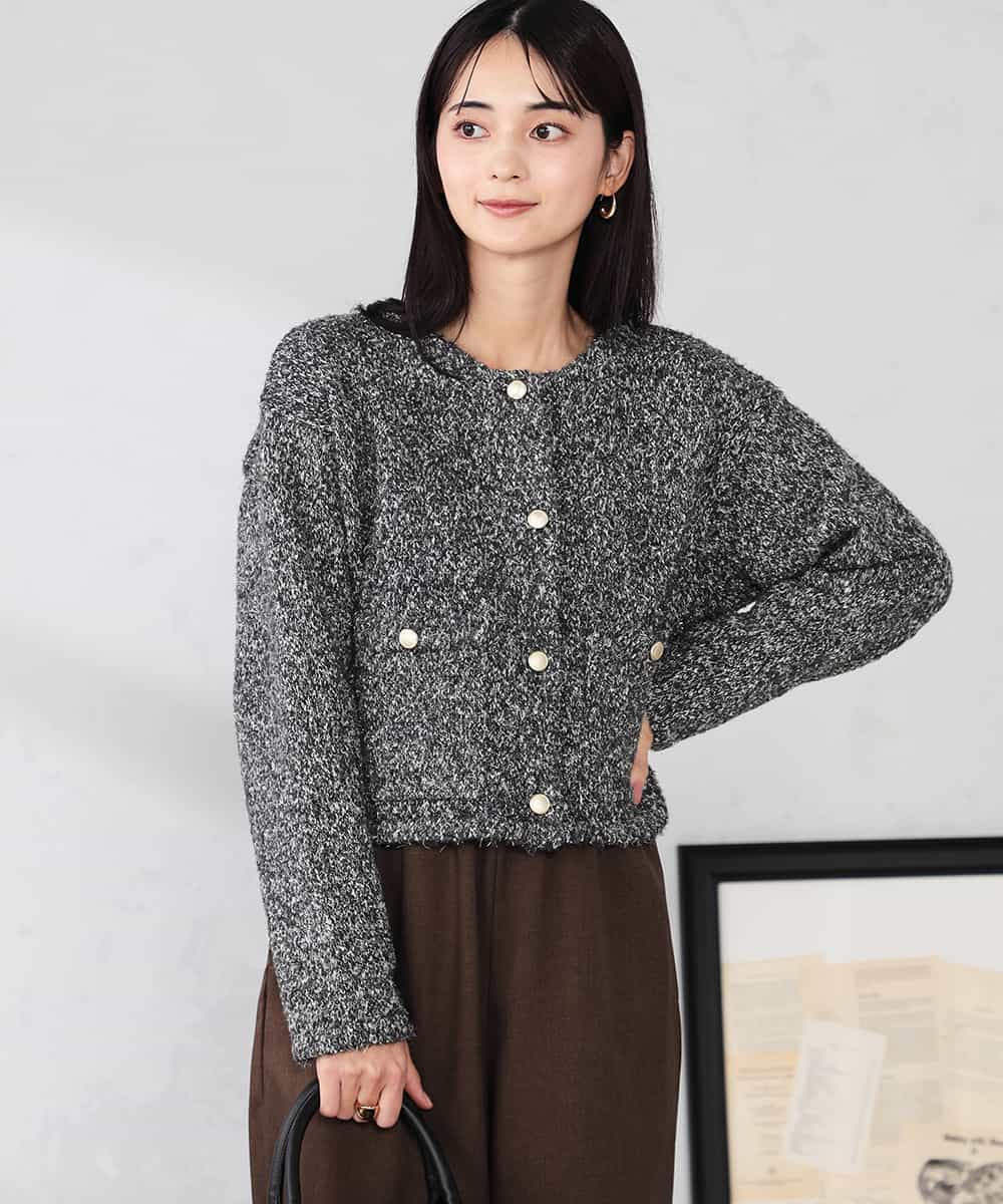 ツイードニットジャケット(カーディガン) | a.v.v(アー・ヴェ・ヴェ