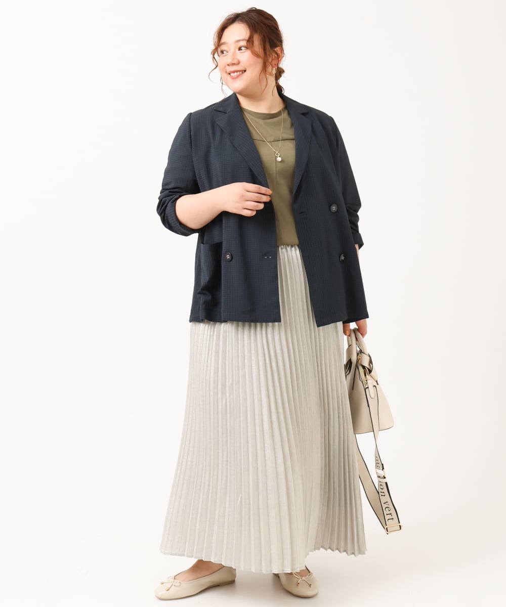 大きいサイズ】チェックシアージャケット(テーラードジャケット