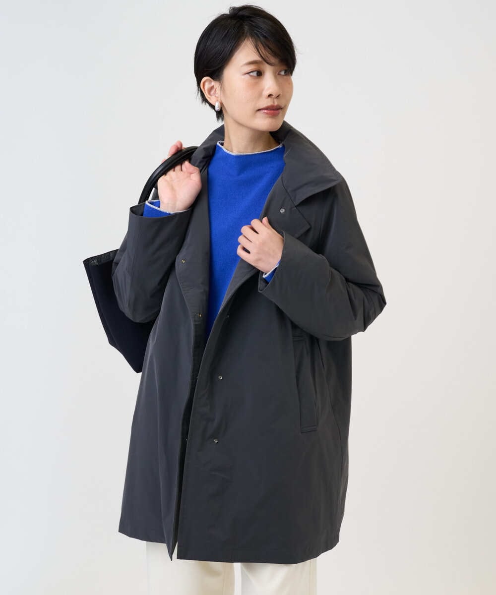 ステッチレスステンカラーミドルダウンコート(ダウンジャケット