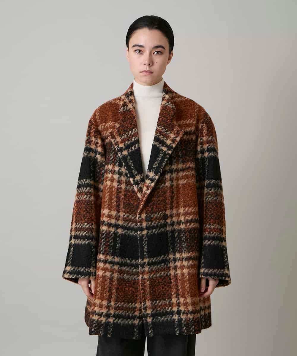 シャギーチェックテーラードコート(チェスターコート) | HIROKO