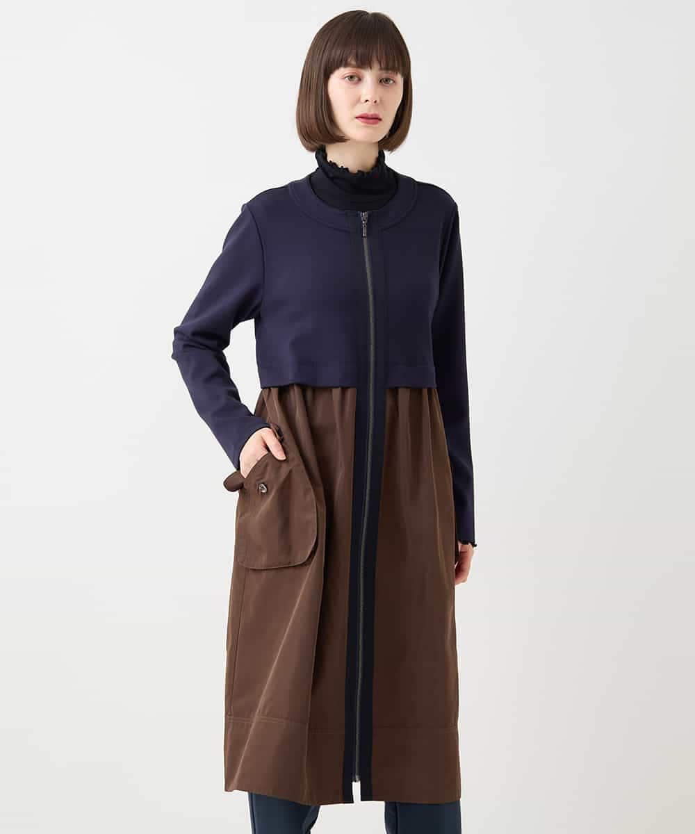 大きいサイズ】タフタジョイントフロントジップコート /洗える(その他