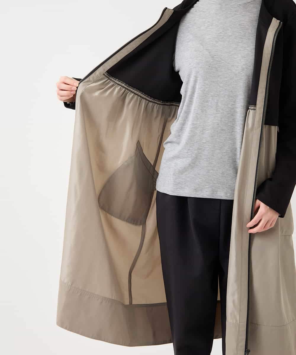 大きいサイズ】タフタジョイントフロントジップコート /洗える(その他