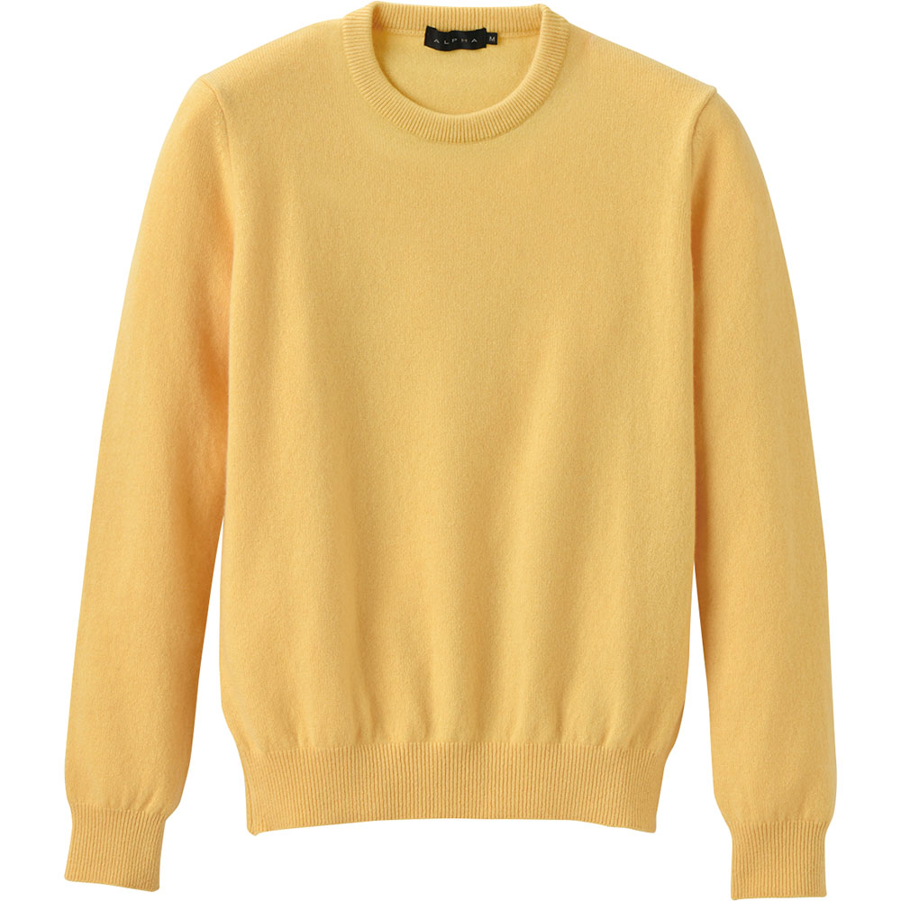 アルファー レディース 日本製カシミヤ100％クルーネックセーター