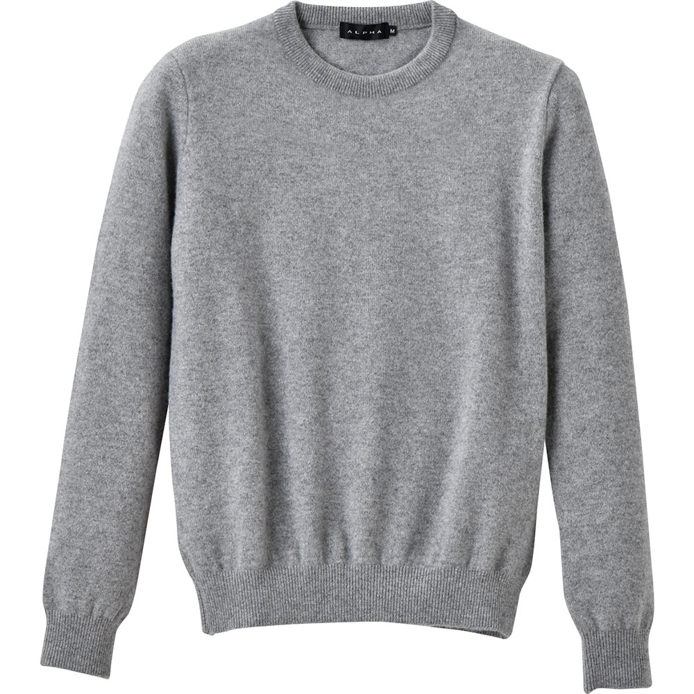 アルファー レディース 日本製カシミヤ100％クルーネックセーター