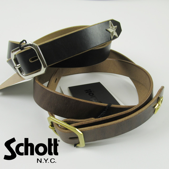 Schott ショット レザーベルト PERFECT BELT NARROW 3129046