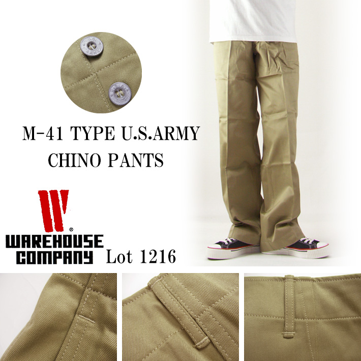 WAREHOUSE ウエアハウス Lot.1216 M-41 TYPE U.S.ARMY CHINO PANTS -JOE-
