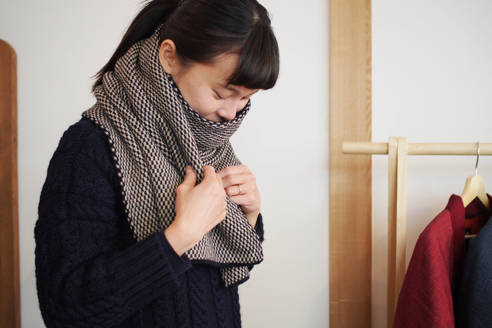 ウールジャカードストール - ウェブショップ - jokogumo - よこぐも